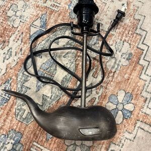 Charming gunmetal grey Whale Lamp Base